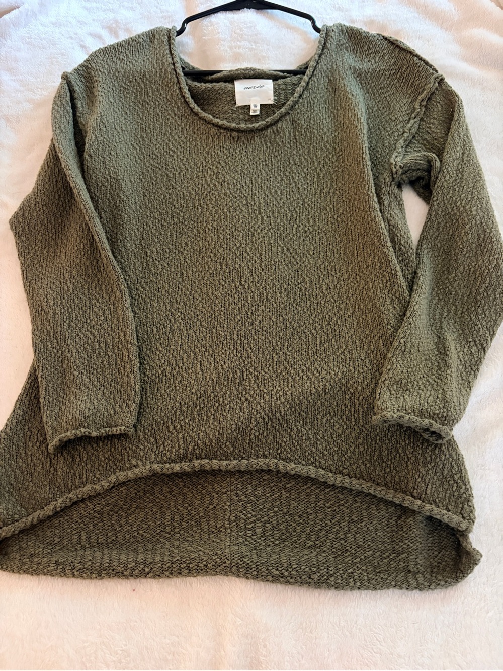 Aerie Olive Green Textured Knit Women's Sweater